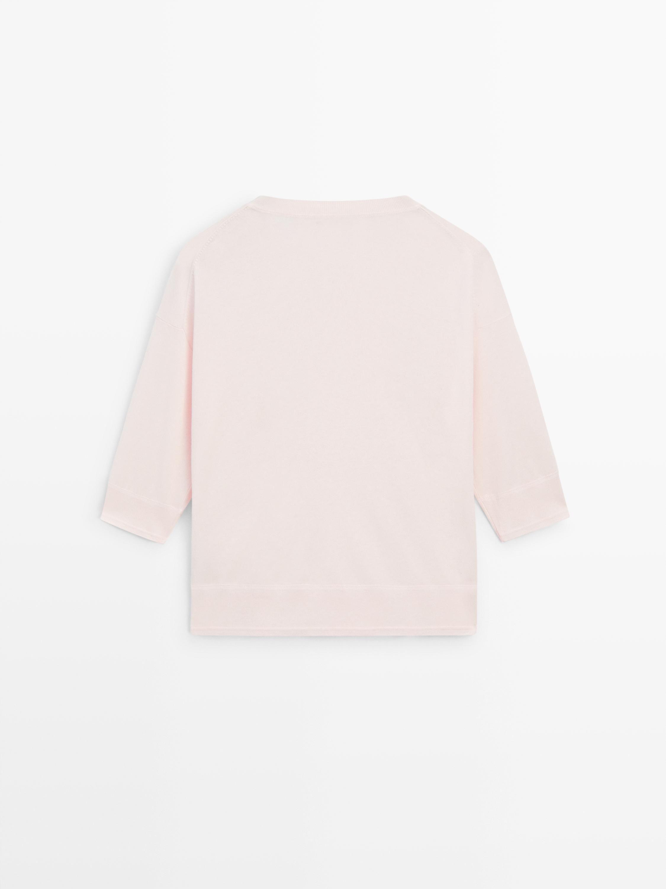 Cotton blend knit sweater